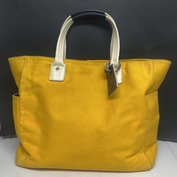 Diane Von Furstenberg Yellow Canvas Tote Bag - Picture 8 of 17